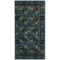 Flowers First 2 ft. 7 in. x 5 ft. Vintage Hamadan Power Loomed Area Rug, Blue & Multi Color - Small Rectangle FL1889506